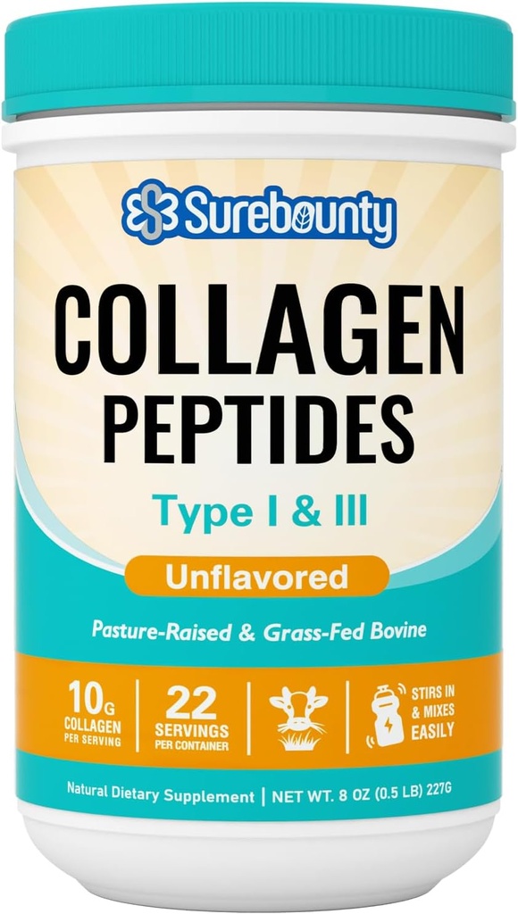 Κολαγόνο Peptides σκόνη, Τύπος I & III, Grass-Fed Bovine Πηγή, Unflaved, Διαλύει εύκολα, δέρμα, μαλλιά, νύχια & μυών φροντίδα, Παλαιό & Κετό Φιλικό, 8oz