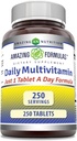 Amazing Formulas Daily Multivitamin Tablets (Non-GMO) - Μόλις 1 Tablets A Day Formula A Complete Multivitamin to Support Cardiaγγειακή Υγεία, Ανοσοποιητικές Λειτουργίες, Οπτικές Λειτουργίες & Περισσότερα* (250 Count)