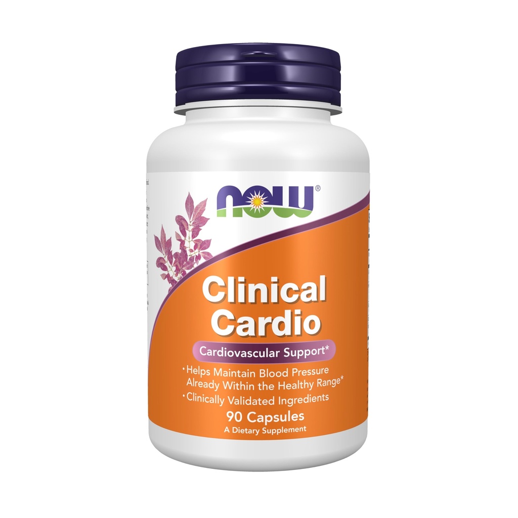 NOW Foods Supplements, Clinical Cardio, Cardiovascular Support*, Helps Maintain Blood Pressure Already Within the Healthy Range*, Clinically Validated Ingredients, 90 Veg Capsules