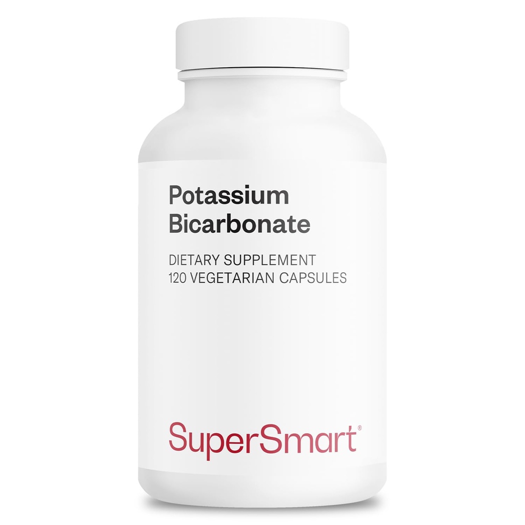 Supersmart - Διττανθρακικό κάλιο 5400mg ανά ημέρα (Υψηλή Δόση) - Ηλεκτρολυτικό Ορυκτό - Οξύ-Βάση Υπόλοιπο pH - Καρδιά, Μύες & Νεύρο Υγεία 