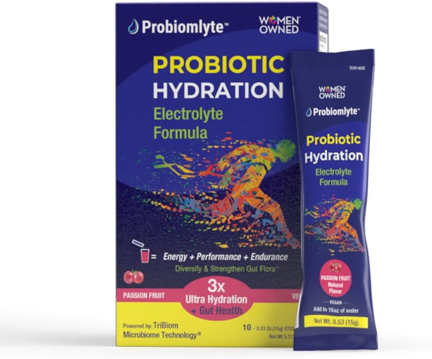 Probiomlyte- Probiotic Ενυδάτωση Ενισχυτής (Passion Fruit) με δίπλωμα ευρεσιτεχνίας Tribiom Microbiome Technology για την αντοχή, την απόδοση, την ενέργεια και την υγεία των ούλων