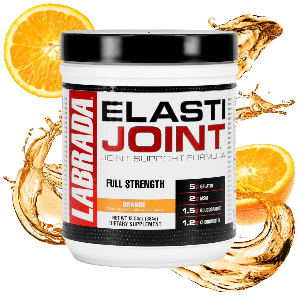 Διατροφή Labrada Elastijoint, Πορτοκαλί Γεύση,Συμπλήρωμα Κοινής Υποστήριξης Γλυκοσαμίνης Σκόνη για Άνδρες & Γυναίκες, Συμπληρώματα Αρωγής & Οστών με MSM, Γλυκοσαμίνη Χονδροϊτίνη MSM Χωρίς Γλουτένη
