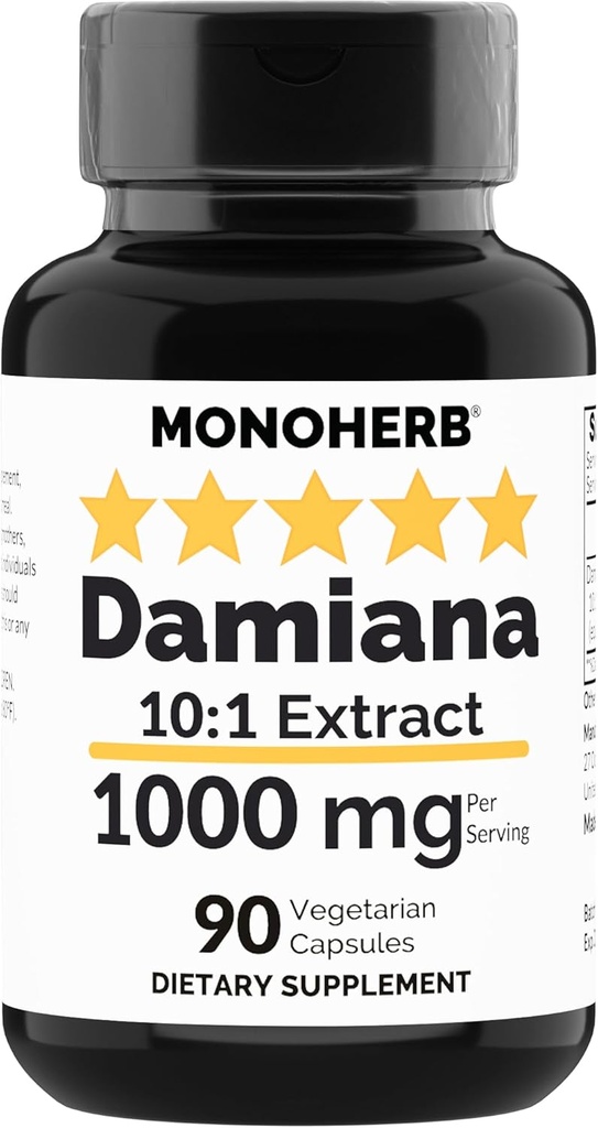 MONOHERB Damiana Extract 1000 mg - 90 Κάψουλες χορτοφάγων