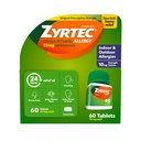 Zyrtec 24 Hour Alergy Relief Tablets, Indoor & Outdoor Allergy Medicine with 10 mg Cetirizine HCl per Antihistamine Tablet, Relief of Allergies, αριθμός 60.
