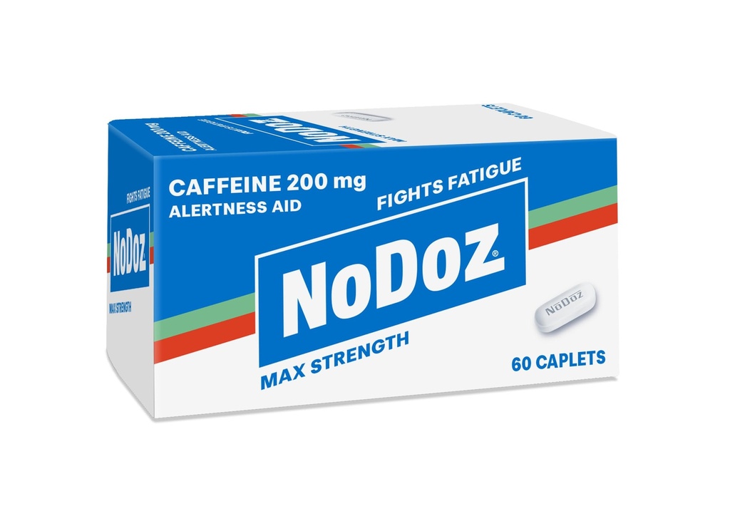 NoDoz 200mg Χάπια καφεΐνης Μέγιστη αντοχή, 60 Caplets Σύνολο
