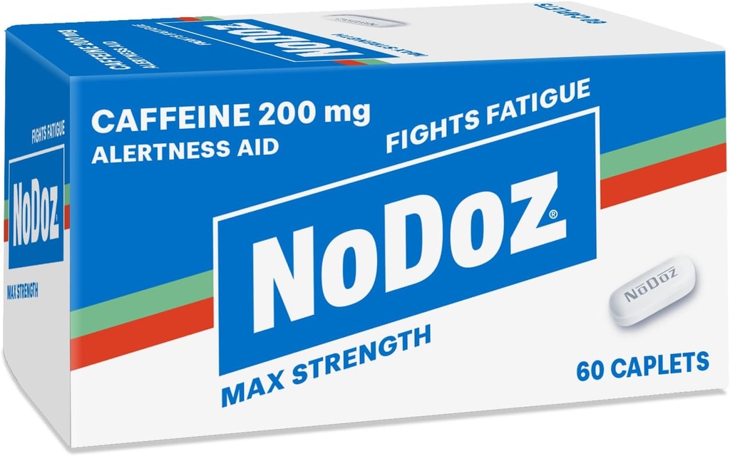 NoDoz 200mg Χάπια καφεΐνης Μέγιστη αντοχή, 60 Caplets Σύνολο