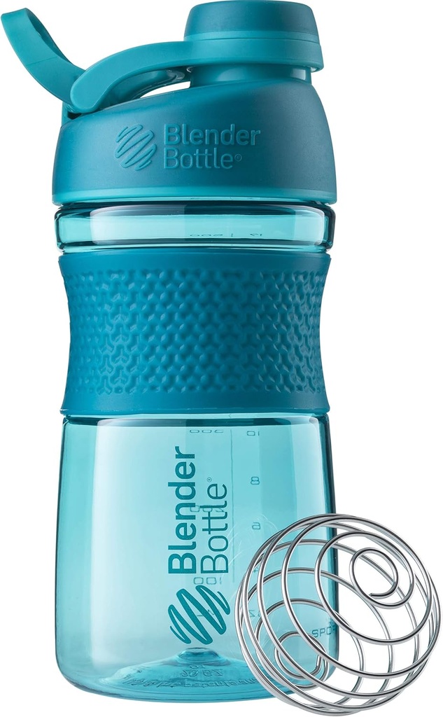 BlenderBottle 20oz SportMixer μπουκάλια αναδευτήρα πρωτεΐνης, Μαύρο & Τιλ, Bundle of 2