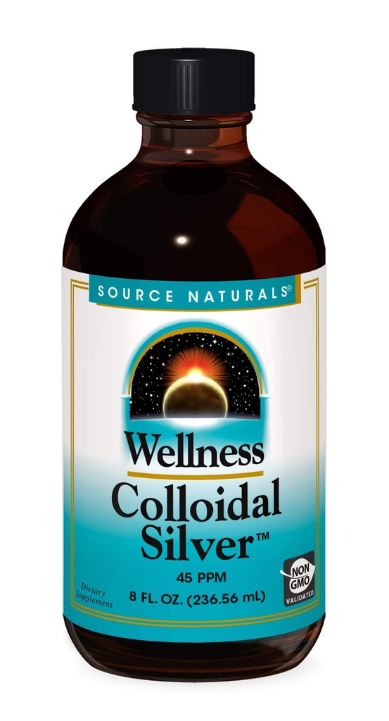 Πηγή Naturals Wellness Colloidal Silver 45 ppm, Υποστηρίζει τη φυσική ευεξία * - 8 ρευστό oz