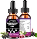 Βιολογικό Syrup Elderberry, Υγρές σταγόνες Βιταμίνη C Elderberry και Ψευδάργυρος για Ενήλικες, 11-σε-1 Sambucus Μαύρο Κολάρο Elderberry Βάμμα w/ Βιταμίνη D3, Θαλάσσιος Μος Μαύρος Σπόρος, Συμπληρώματα Ανοσοποιητικής Υποστήριξης Elderberry