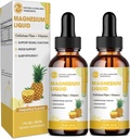 M inch Magnesium Glycinate Liquid, High Absorption Magnesium Liquid Drops with Cellulose Fiber, Bromelain, Vitamin B6, C, D, Zinc, Magnesium Supplement for Kids and Adults, Pineapple Flavor, 2 Pack