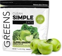 Clean Simple Eats Super Greens Powder, φυσικά αρωματισμένη πράσινη σκόνη με Chlorella, Spirulina, Superfoods & Prebiotic Fiber, Δεν τεχνητά συστατικά, Χωρίς γλουτένη, Πράσινη Apple Γεύση, 30 εξυπηρετούν