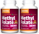 Jarrow Formulas Folate methyl 400 mcg - 60 Veggie Caps, Συσκευασία των 2 - Εξαιρετικά βιολογικά ενεργός μορφή του Folate - τεχνολογία φολικό οξύ 4ης γενιάς - 120 Σύνολο Υπηρεσίες