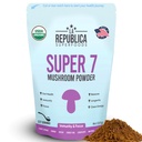 La Republica Superfood Super 7 Mushroom Extract Powder, Περιλαμβάνει Mane Lion's, Reishi, Chaga, Cordyceps, Shiitake, Maitake, και Turkey Tail (8 oz)