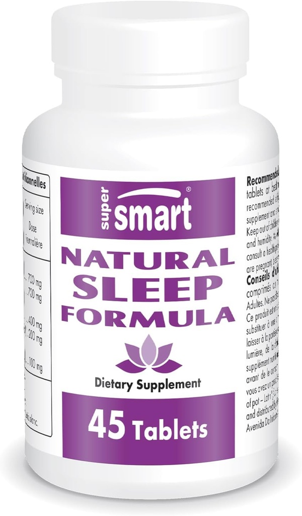 SuperSmart - Natural Sleep Formula (Advanced Formula) - με L- Tryptophan, Valerian Root, Hop, Eschscholzia Californica - Συμπλήρωμα βοτάνων 