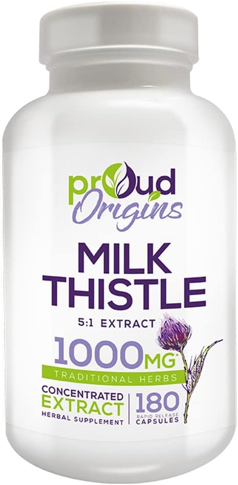 1000mg Milk Thistle Helps Maintain Healthy Liver Function, Optimize Health, Rapid Release, Gluten Free Supplements - 6-Month Supply