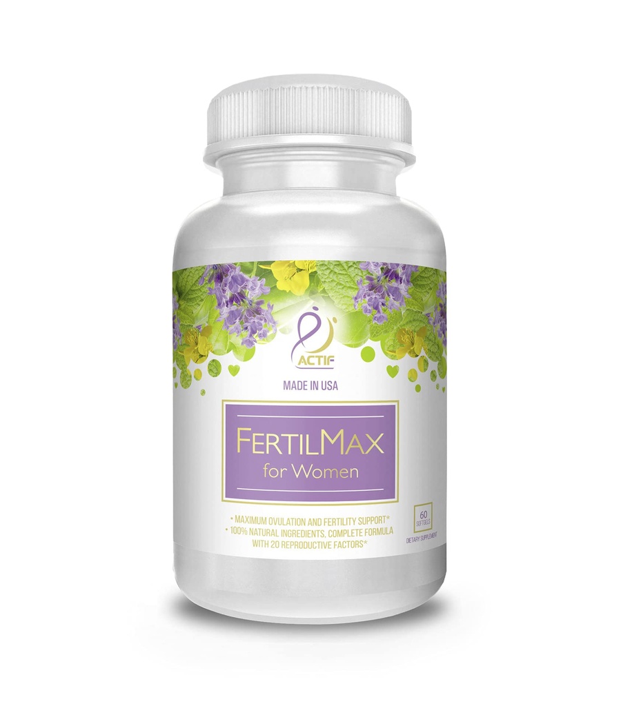 ACTIF FertilMax για γυναίκες - #1 συμπλήρωμα γονιμότητας και υποστήριξη ωορρηξίας, μέγιστη δύναμη, κλινικά αποδεδειγμένα - μη GMO, Made in USA, 60 Count