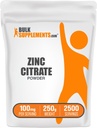 BulkSupplements.com Zinc Citrate Powder - Zinc Supplements, Mineral Supplement, for Immune Support - Gluten Free, 100mg per Serving, 250g (8.8 oz) (Pack of 1)