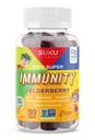 SUKU Βιταμίνες - Παιδιά Σούπερ Ανοσία - Elderberry, Echinacea, Βιταμίνη Α και Zinc Gummies για την υποστήριξη του ανοσοποιητικού - εύκολο να μασήσει - μη ΓΤΟ, Χωρίς γλουτένη ζάχαρη - Ρόδι Lime Gummy Βιταμίνες, 50 Count