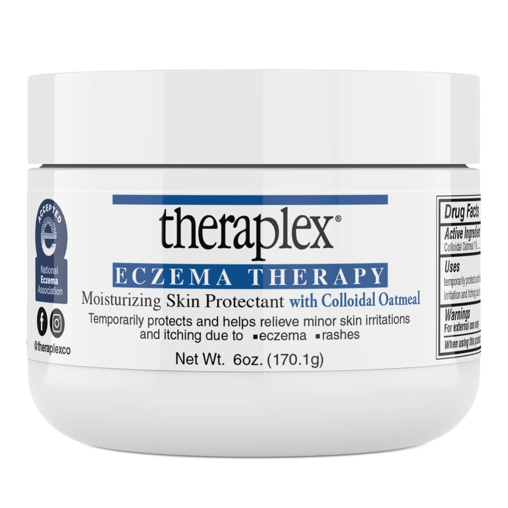 Theraplex Eczema Therapy (6 oz) - Ενυδατικό Προστατευτικό του Δέρματος με Φυσικό Κολλοειδές Κρέας Βρώμης, Μη Κοκδεδογόνο, και Hypoallergenic, Fragrance-Free - National Eczema Association Σφραγίδα Έγκρισης