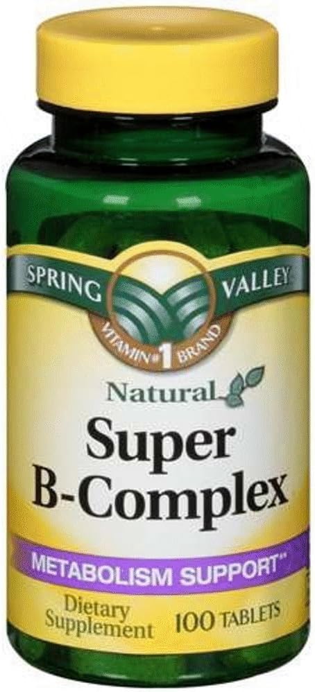 Spring Valley Super B- Complex, Υποστήριξη Μεταβολισμού, 100 δισκία
