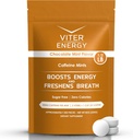 Viter Energy 40mg Μέντες καφεΐνης - Χωρίς ζάχαρη, Βιταμίνες Β, Vegan, Ενισχύει γρήγορη ενεργοποίηση Alert Focus, Caffeinated Nootropic Pills συμπλήρωμα (Chocolate Mint Flavor, 8oz, Bulk Bag)