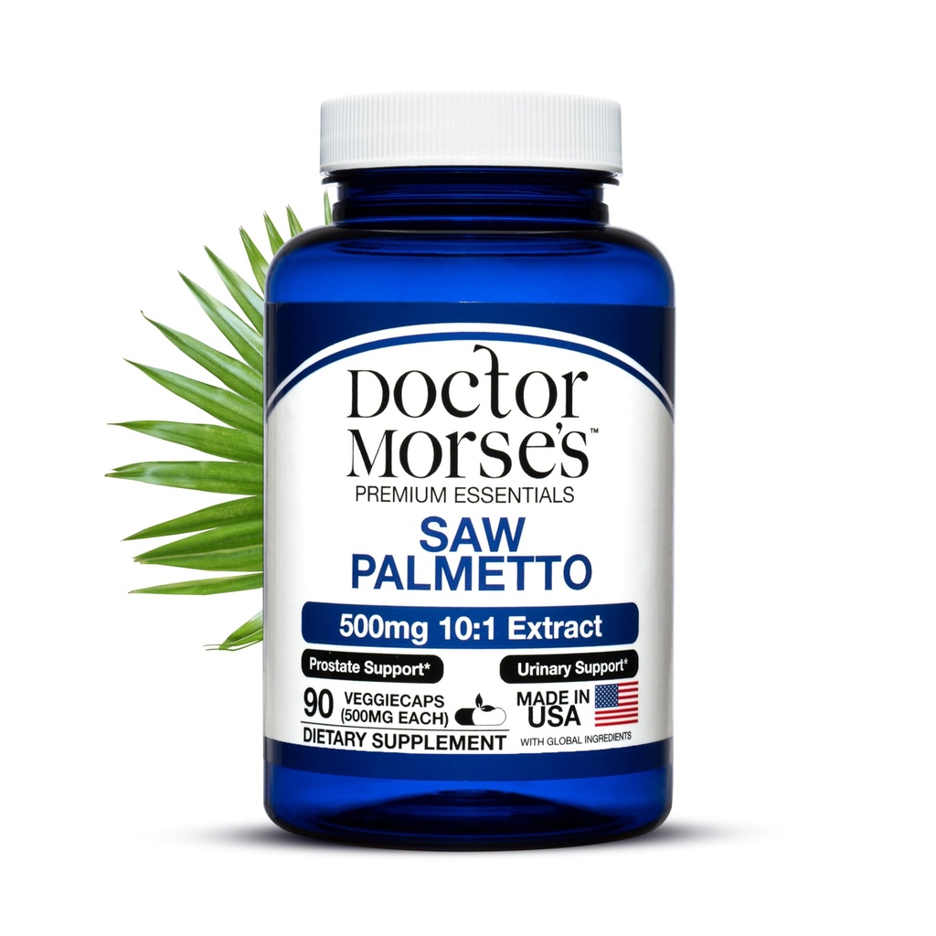 Doctor Morse's Saw Palmetto 10:1 Extract 500mg, Prostate Health Support Supplements for Men & Women - FDA-Registered, NSF-Certified Facility - Extra Strength Formula - 90 Capsules