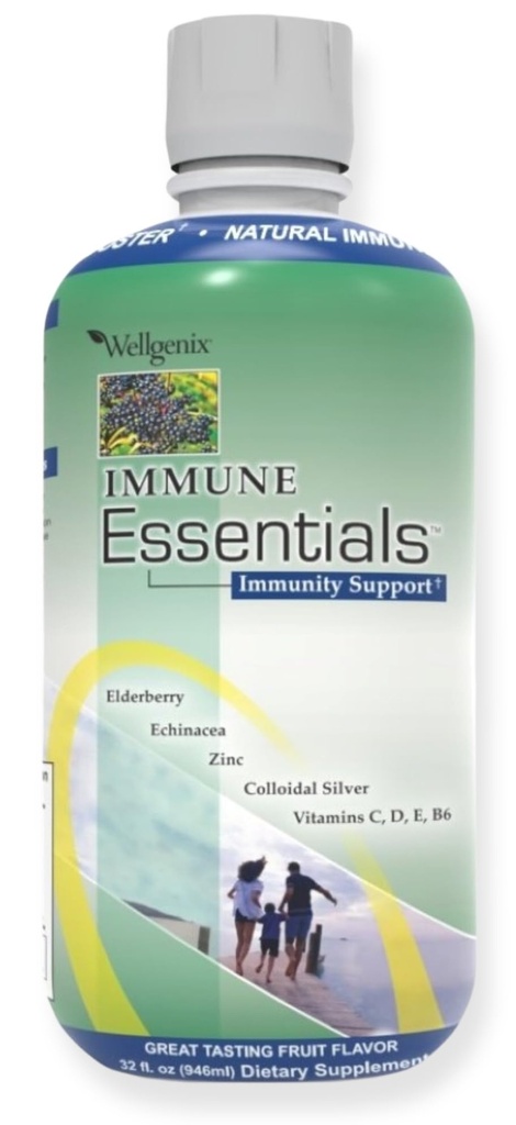 Wellgenix Immune Essentials – 12 in 1 Natural Immune System Support Supplement - Υγρή Διατροφική Πολυβιταμίνη - Ενισχύει το ανοσοποιητικό σύστημα και τη συνολική υγεία για παιδιά και ενήλικες - Fruit Punch Flavor 32 oz