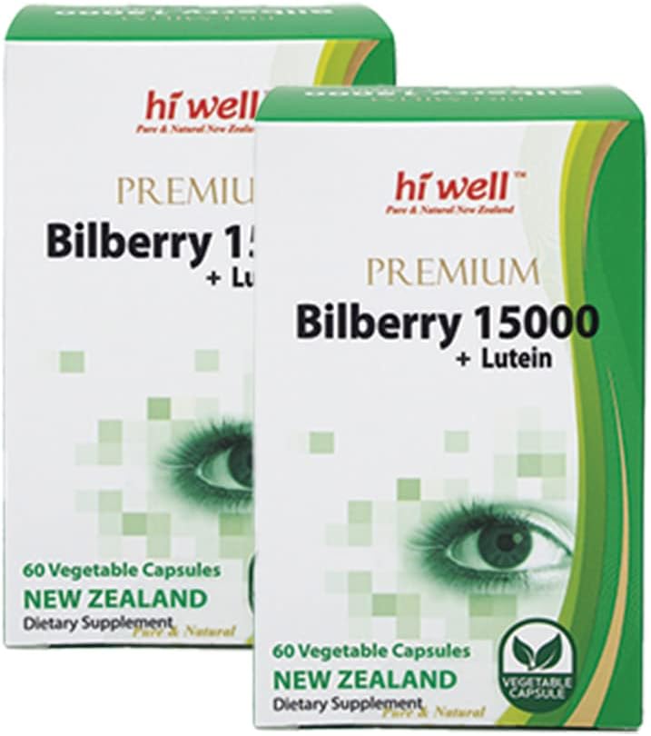(Συσκευασία 2) Hi Well Premium Bilberry 15000 + Lutein 60VegeCapsules