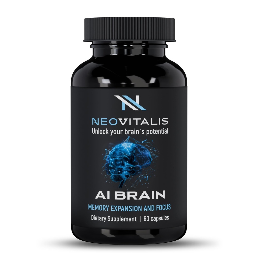 AI Brain Nootropic συμπλήρωμα για την εστίαση, μνήμη & ψυχική σαφήνεια βελτίωση κάψουλες για άνδρες και γυναίκες, καφεΐνη-ελεύθερος καθημερινή γνωστική υποστήριξη με Bacopa, Alpha GPC & βιταμίνη B6, 60 κάψουλες χορτοφάγων