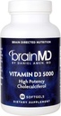 BrainMD από τον Dr Amen Vitamin D3 5000 - 100 Softgels - Υψηλή ισχύς Χοληκαλσιφερόλη - Χωρίς γλουτένη - 100 εξυπηρετήσεις