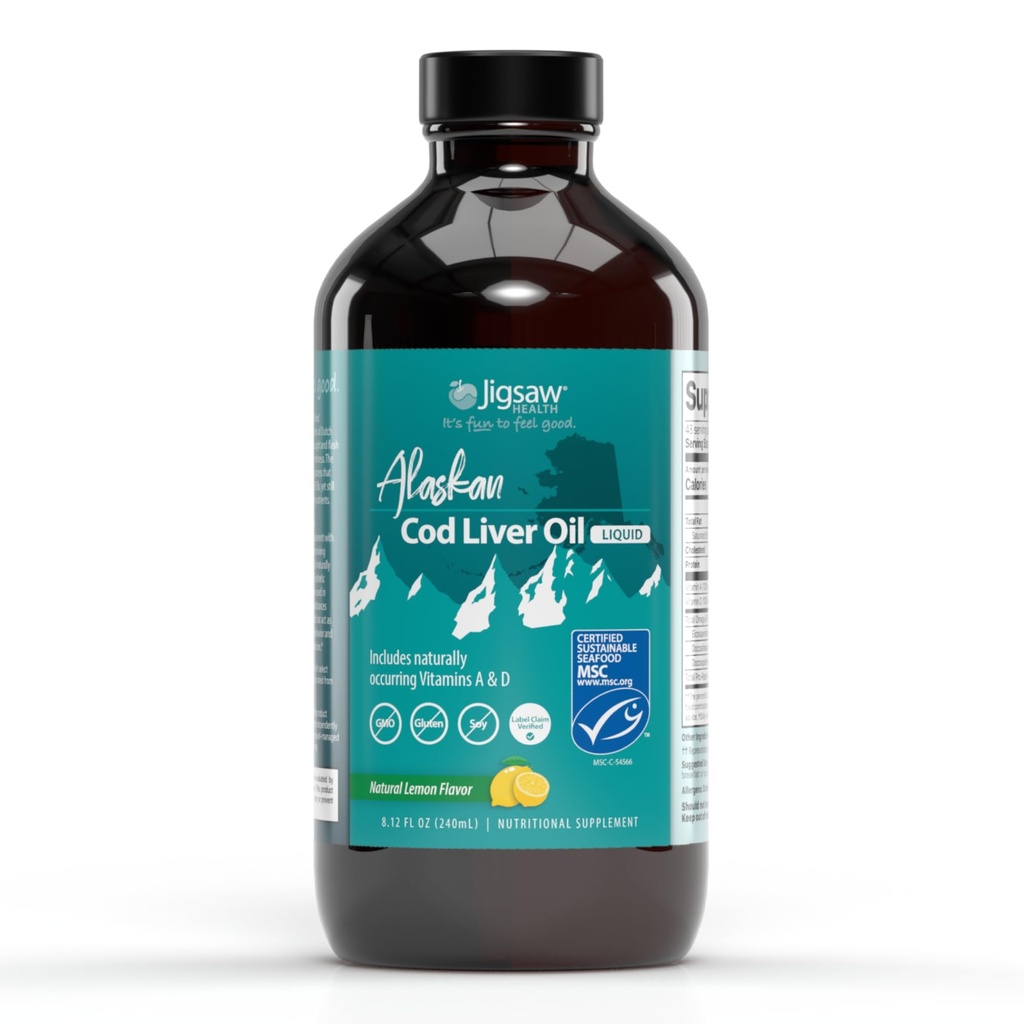 Jigsaw Υγεία Αλάσκας Cod Liquid Liver Oil, 48 εξυπηρετήσεις