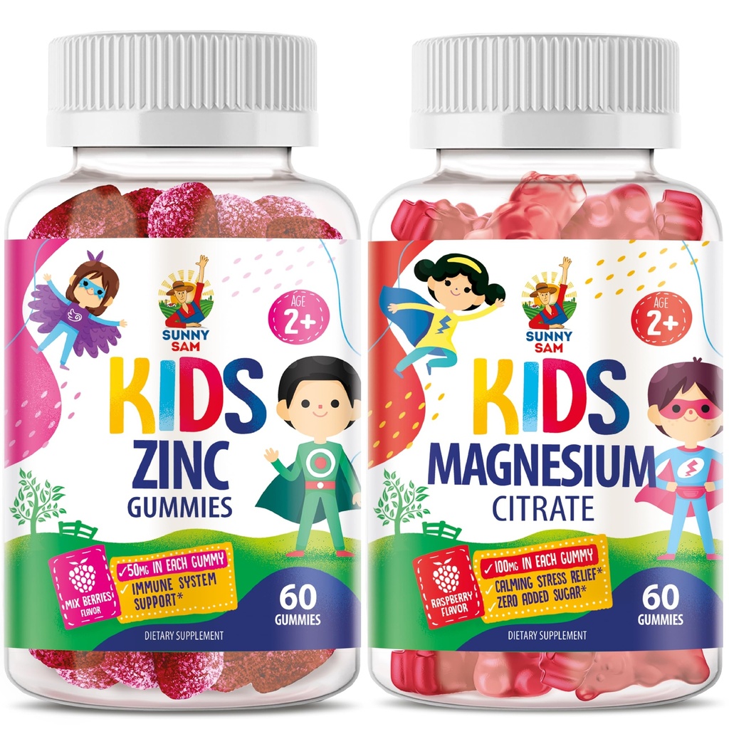 SUNNY SAM ψευδάργυρος Μασώμενα Gummy & Μαγνήσιο Gummies για παιδιά