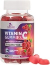 Χωρίς ζάχαρη Βιταμίνη C Gummies - Ανοσοποιητική Υποστήριξη & Αντιοξειδωτική ΒιταμίνηC Συμπλήρωμα διατροφής - Vegan, Μη ΓΤΟ, Γαλακτοκομικά & Γλουτένη Δωρεάν C Βιταμίνη Gummy - Βατόμουρο Γεύση για Παιδιά & Ενήλικες - 60 Count Gummies