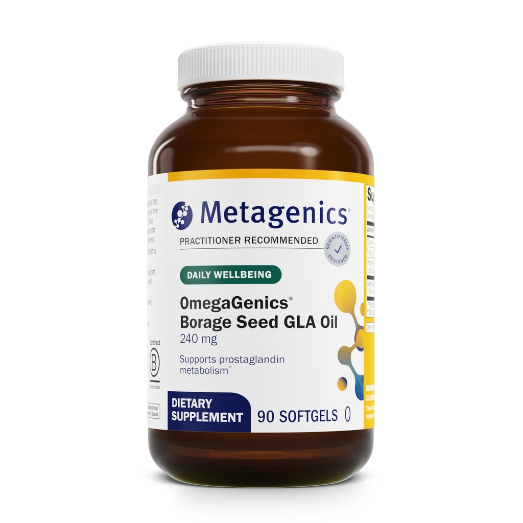 Μεταγονική ΩμέγαΓενικά Βόριο Σπόροι GLA Oil 240 mg - Υψηλή ισχύς - Gamma-Linolenic Acid (GLA) συμπλήρωμα - Με Έλαιο Σπορών & Βιταμίνη E - Χωρίς γλουτένη - 90 Softgels