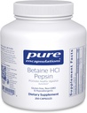 Καθαρές ενθυλακώσεις Betaine HCl Pepsin - Digestive Enzymes συμπλήρωμα για το βοήθημα & υποστήριξη, στομαχικό οξύ & θρεπτικό απορρόφηση * - με Betain HCl Pepsin - 250 κάψουλες