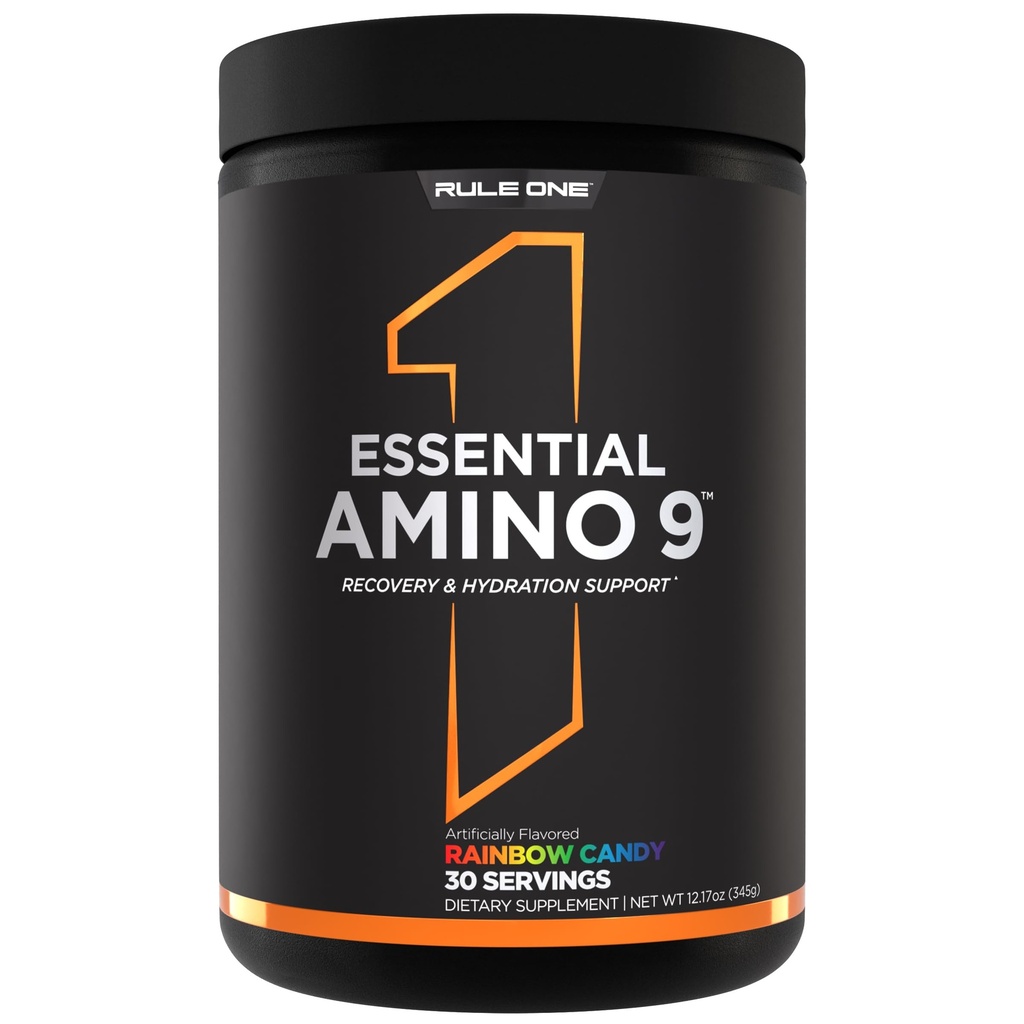 Κανόνας 1 Essential Amino 9 – Recovery & Hydration Support with 7,5g Essential Amino Acids + Electrolytes (30 Servings, Rainbow Candy)