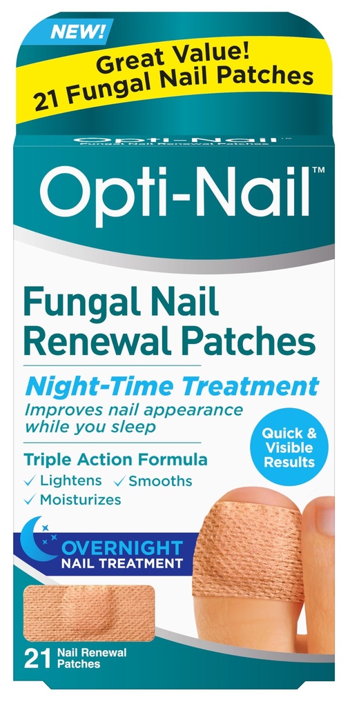 Opti-Nail μυκητιασικά επιθέματα ανανέωσης νυχιών - 21 επιθέματα, θεραπεία νύχτας βελτιώνει την εμφάνιση νυχιών ενώ κοιμάστε