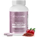 Simpleme Γυναικεία Προβιοτικά με Πρεβιοτικά, Cranberry - Κολπικά Προβιοτικά για Γυναίκες - Για την ισορροπία pH, UTI, Κολπική Υγεία, Χλωρίδα κόκκων - Γυναικεία Συμπλέγματα Προβιοτικών για Ευεξία - 60 Κάψουλες