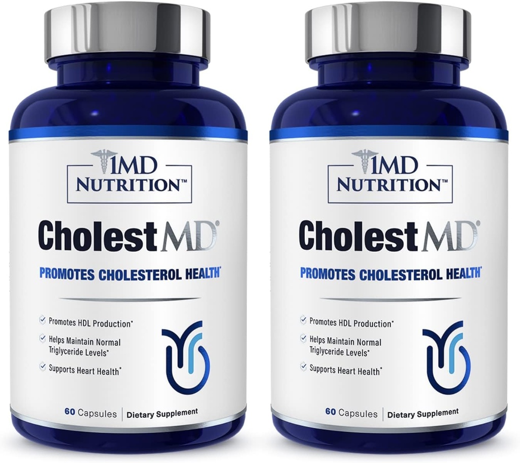 1MD Διατροφή CholestMD με εκχύλισμα φύλλων ελιάς, Bergavit, Niacin, σκόρδο 