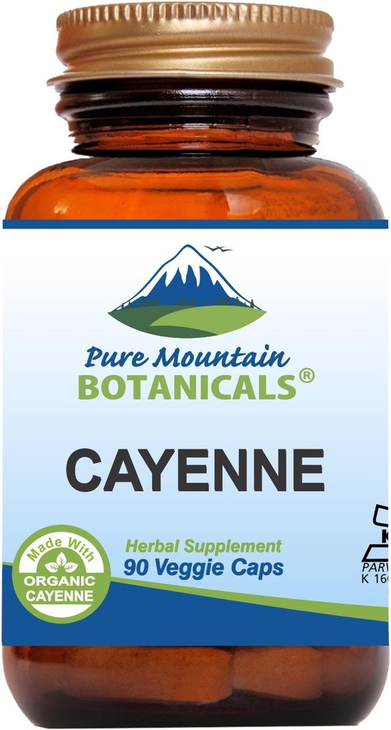 Κάψουλες Πιπεριού Καγιέν - 90 Kosher Vegan Caps με 500mg Βιολογικό Πιπέρι Καγιέν με Καψαϊκίνη