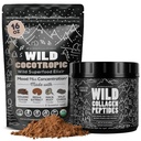 Cocotropic Organic Mushroom Cacao Mix (16oz) & Collagen Peptides (16oz) Δέσμη για το δέρμα, τα μαλλιά και την κοινή υποστήριξη