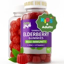 Sambucus Elderberry Gummies + Βιταμίνη C + Ψευδάργυρος για παιδιά και ενήλικες, X3 Ανοσολογική Υποστήριξη, Φυσικές Γεύσεις + Συστατικά, Vegan, Μη ΓΤΟ, Κατασκευασμένο στις ΗΠΑ (60)
