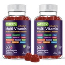 Viteey Women Multivitamin Gummies - Immune Support - 12 in 1 Essential Vitamins & Minerals - Βιταμίνη A, C, D3, E, B6, B12, Folic Acid, Biotin, Calcium, Zinc & More - Vegetarian - Βατόμουρο Γεύση