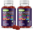 Viteey Women Multivitamin Gummies - Immune Support - 12 in 1 Essential Vitamins & Minerals - Βιταμίνη A, C, D3, E, B6, B12, Folic Acid, Biotin, Calcium, Zinc & More - Vegetarian - Βατόμουρο Γεύση