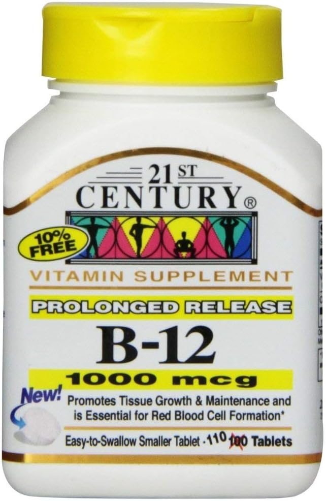 21ος αιώνας B-12 1000Mcg Δισκία παρατεταμένης αποδέσμευσης 110 Count (2 Pack)