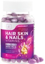 Hair, Skin & Nails Βιταμίνες για γυναίκες - Biotin 5000mcg για την υποστήριξη της ανάπτυξης των μαλλιών με Argan Oil, Collagen & Hyaluronic Acid, Όμορφη, ισχυρότερη επιδερμίδα, μαλλιά & νύχια Συμπλήρωμα βιταμίνης - 60 Softgels