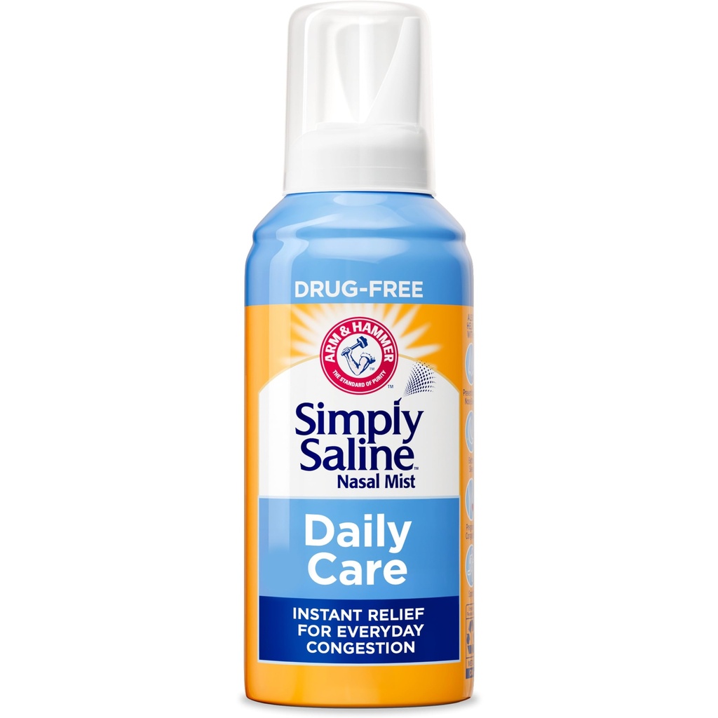 ARM & HAMMER Απλά αλατισμένο Ρινική Φροντίδα Καθημερινή Mist 4.5oz – Άμεση Ανακούφιση για Κάθε Μέρα Συμφόρησης – Ένα 4.5oz Φιάλη