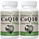 Liposomal CoQ10 800mg Ubiquinol Softgel, Max Absorption Ubiquinol Coenzyme Q10, Ubiquinol CoQ10 Supplement for Antioxidant, Heart Function & Energy Production, Pure CoQ10 800mg, 120 Vegan Softgels