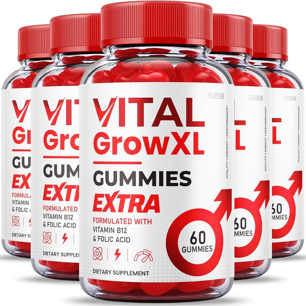 (5 Pack) Vital Grow XL Gummies - Μέγιστη δύναμη Φόρμουλα - Vial Grow XL Extreme Strength Formula, Vital Grow XL Κριτικές, Γενική Ημερήσια Υποστήριξη Υγείας 1000mg Μέγιστο συμπλήρωμα ευεξίας (300 Gummies)