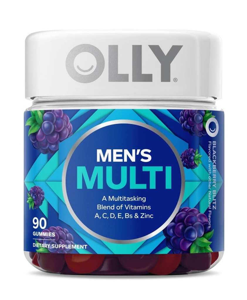 OLLY Laser Focus Gummy, Ginseng, Alpha GPC, B Βιταμίνες, 36 Count & Men's Multivitamin Gummy, Βιταμίνες A C D E B, Ψευδάργυρος, 90 Count